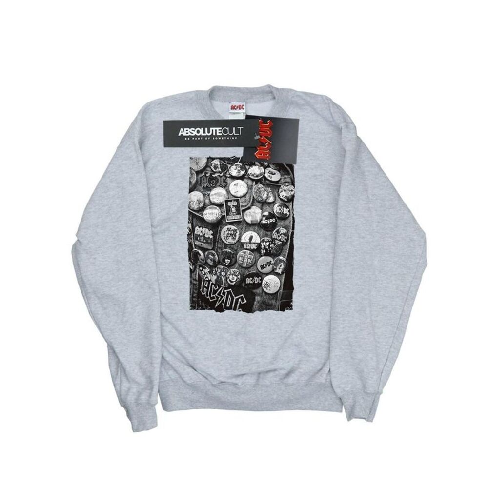 AC/DC Mens Badges Collection Sweatshirt / Sports Grey